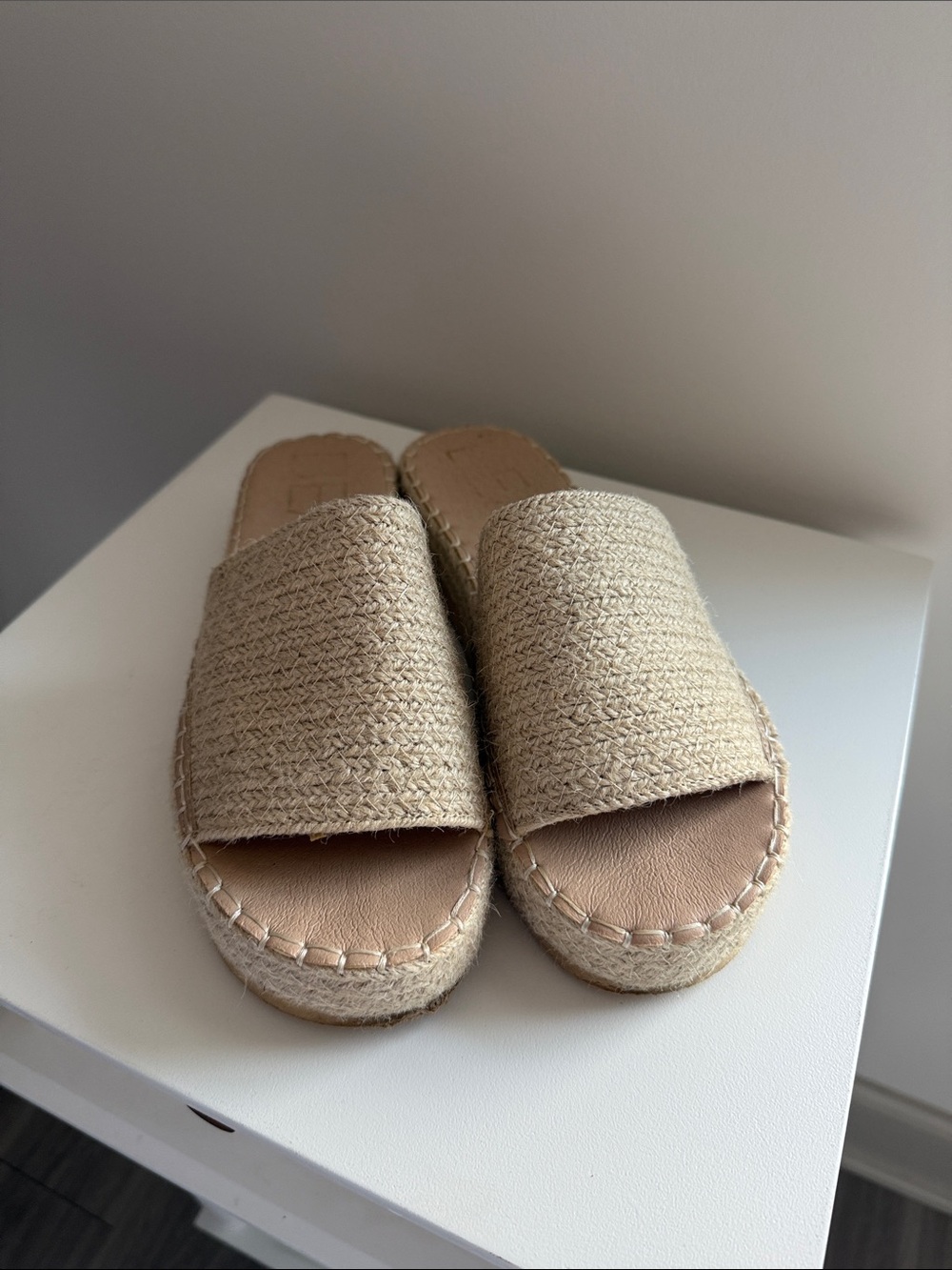 Casual Woven Espadrille Slide Sandals - Natural Beige
